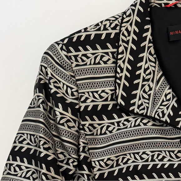 Nina McLemore 100% Silk Patterned Tailored Botton-Down Blazer Jacket Size 6 - Picture 10 of 14